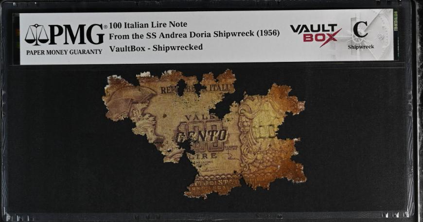 Andrea Doria 100 Italian Lire Note PMG Shipwreck "C" Front