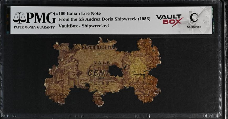 Andrea Doria 100 Italian Lire Note PMG Shipwreck "C" Front