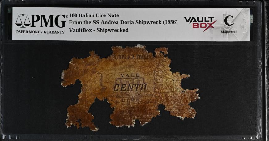 Andrea Doria 100 Italian Lire Note PMG Shipwreck "C" Front