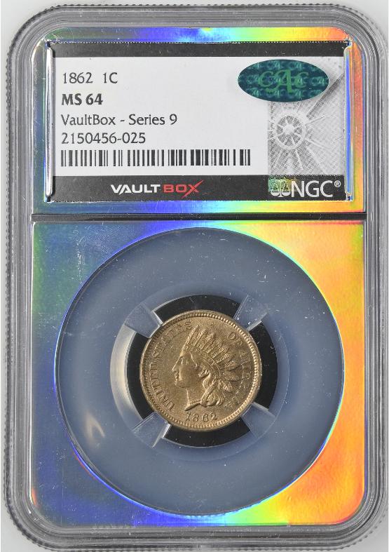 1862 1C NGC MS64 CAC FRONT