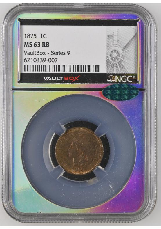 1875 1C NGC MS63RB CAC FRONT