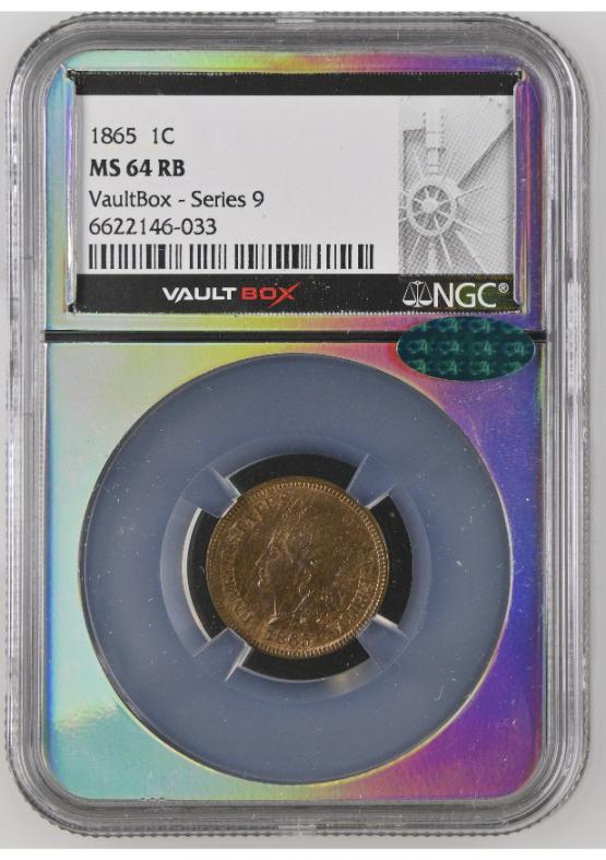 1865 1C NGC MS64RB CAC FRONT