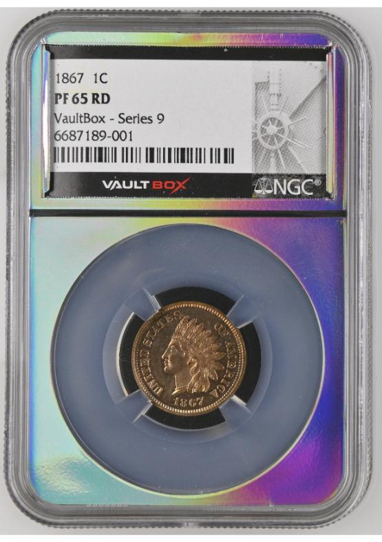 1867 1C NGC PF65RD REDEMPTION PART OF (10) COIN PROOF SET FRONT