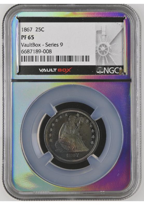 1867 25C NGC PF65 REDEMPTION PART OF (10) COIN PROOF SET FRONT