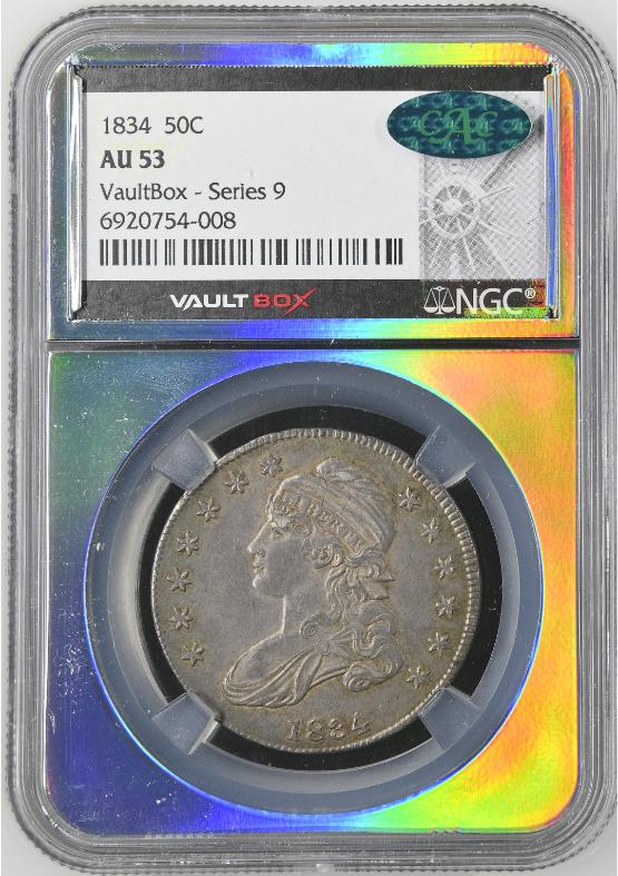 1834 50C NGC AU53 CAC FRONT