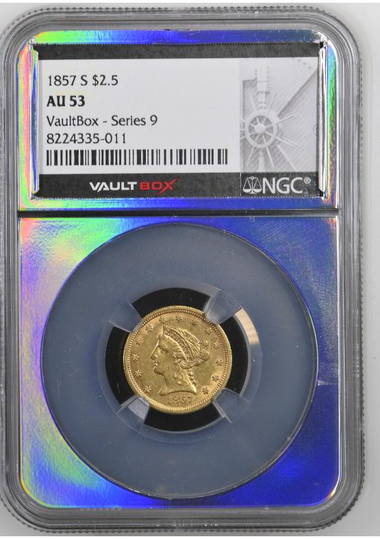 1857-S G$2.5 NGC AU53 FRONT
