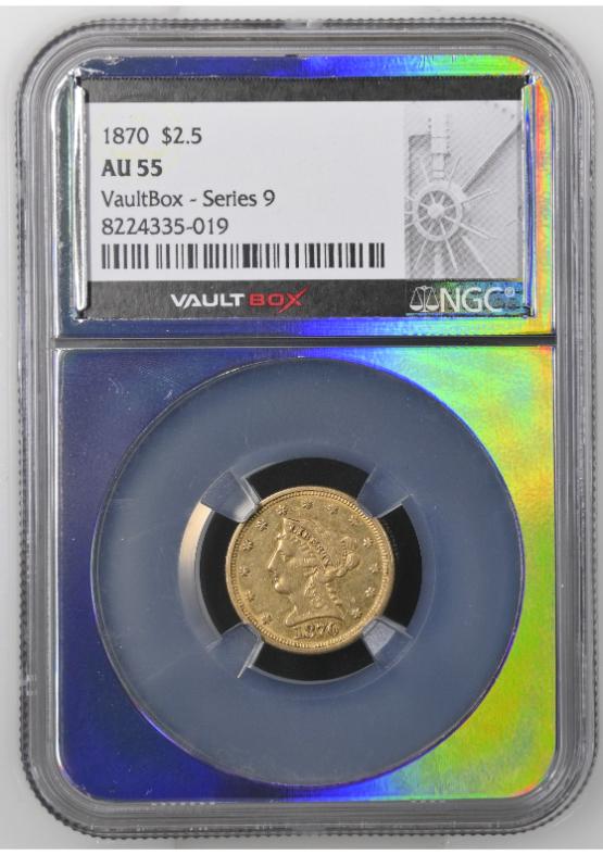 1870 G$2.5 NGC AU55 FRONT
