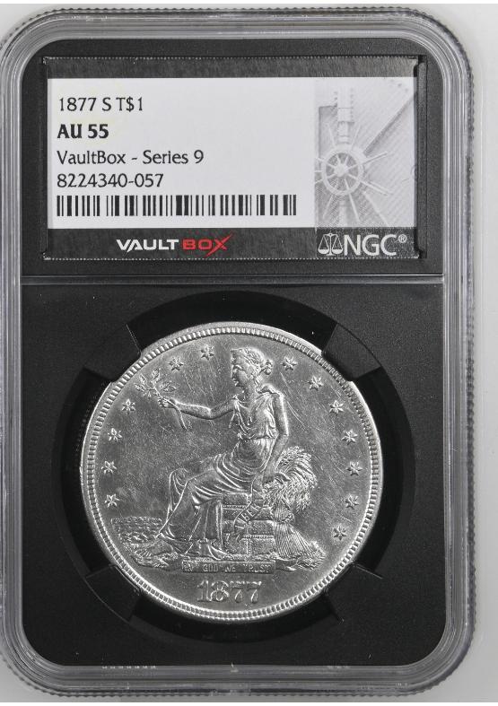 1877-S T$1 NGC AU55 FRONT