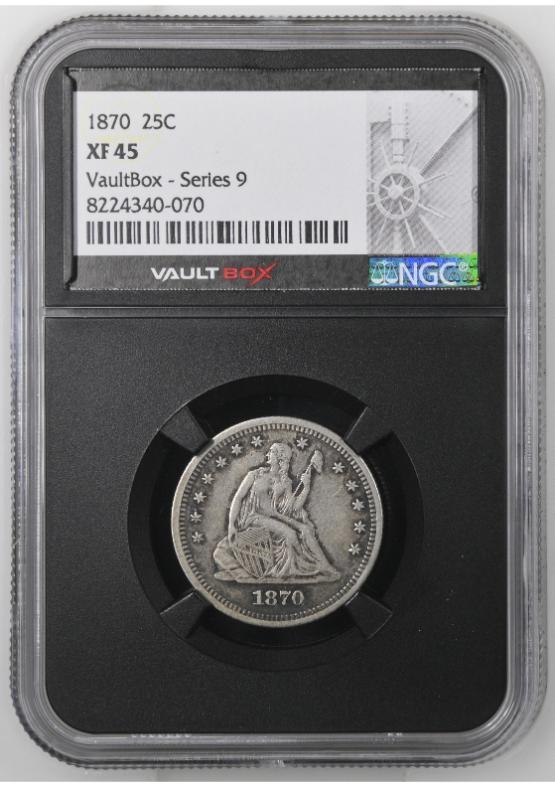 1870 25C NGC XF45 FRONT