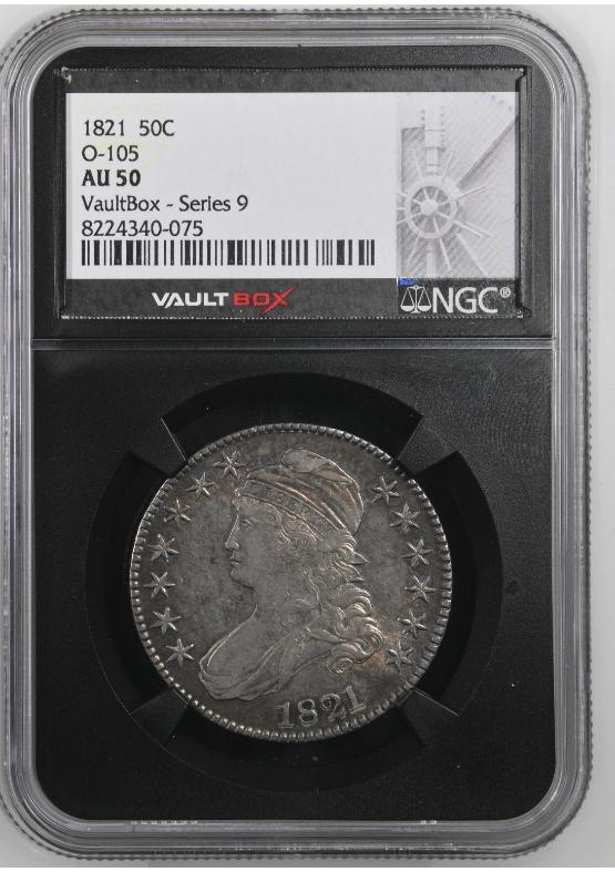 1821 O-105 50C NGC AU50 FRONT