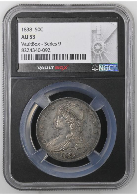 1838 50C NGC AU53 FRONT