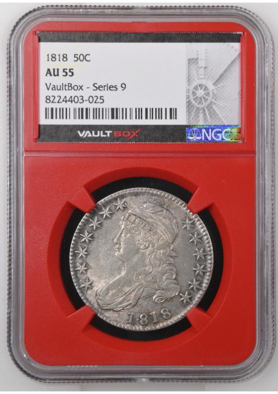 1818 50C NGC AU55 FRONT
