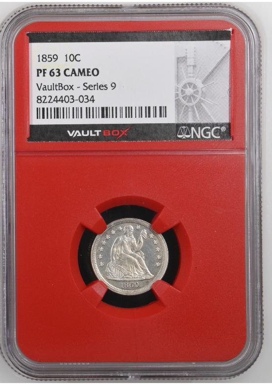 1859 10C NGC PF63 CAMEO FRONT