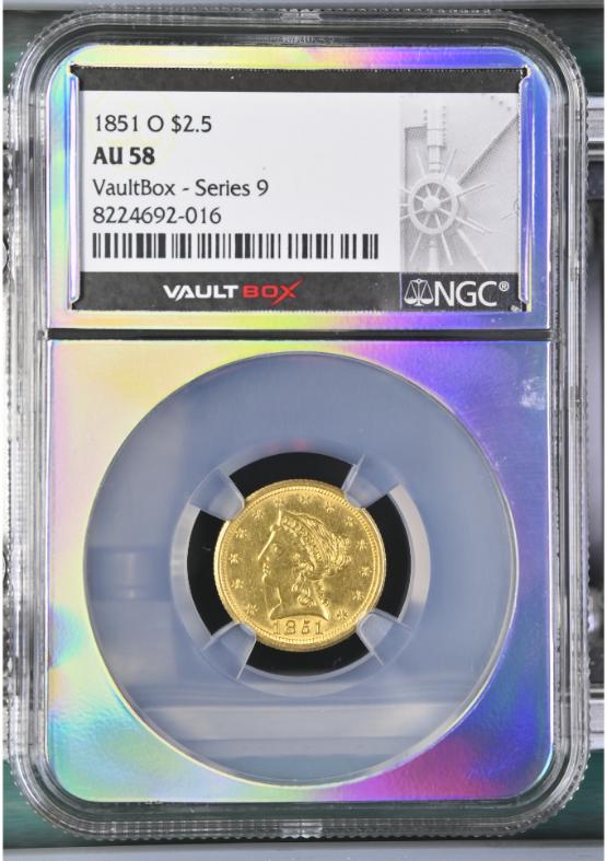 1851-O G$2.5 NGC AU58 FRONT