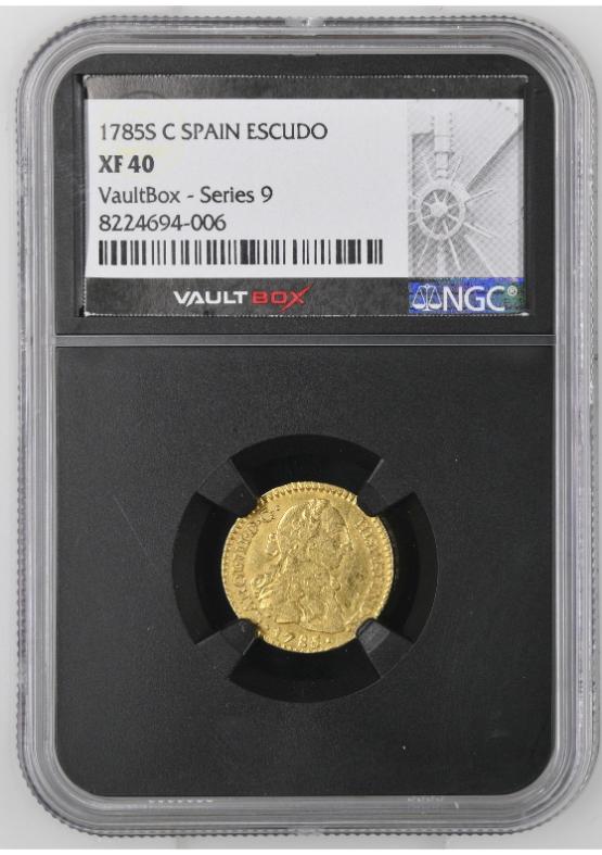 1785-C SPAIN ESCUDO NGC XF40 FRONT