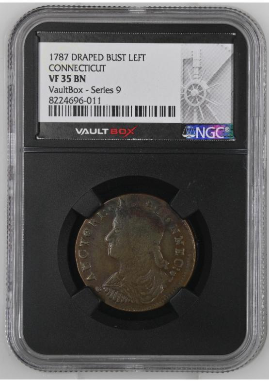 1787 DRAPED BUST LEFT CONNECTICUT 1/2P NGC VF35BN FRONT
