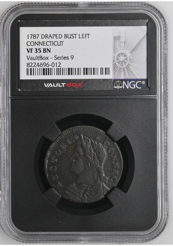 1787 DRAPED BUST LEFT CONNECTICUT 1/2P NGC VF35BN FRONT