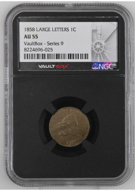 1858 LARGE LETTERS 1C NGC AU55 FRONT