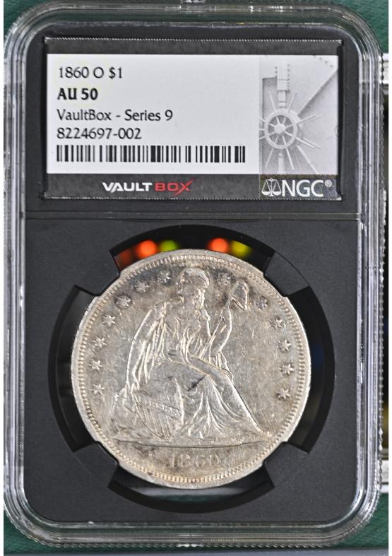 1860-O $1 NGC AU50 FRONT