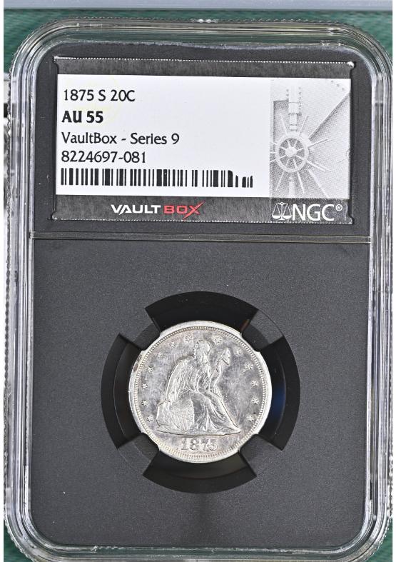 1875-S 20C NGC AU55 FRONT