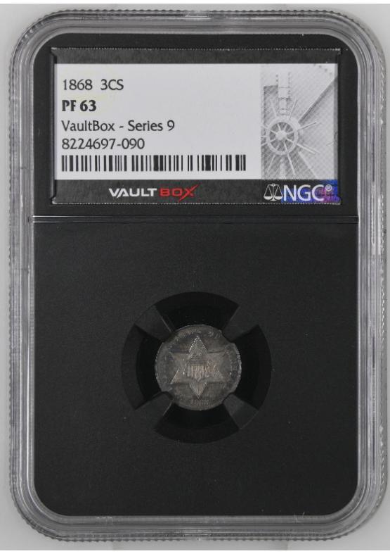 1868 3CS NGC PF63 FRONT