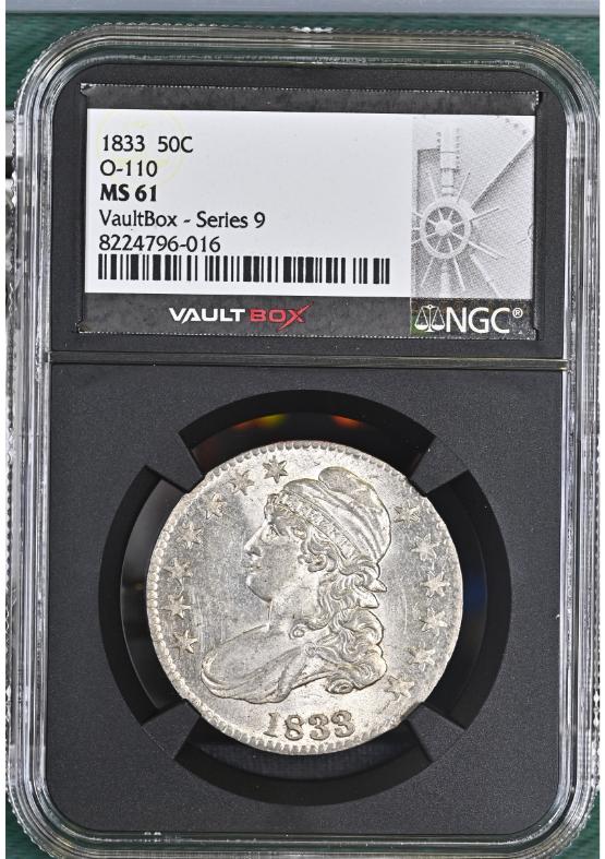 1833 O-110 50C NGC MS61 FRONT