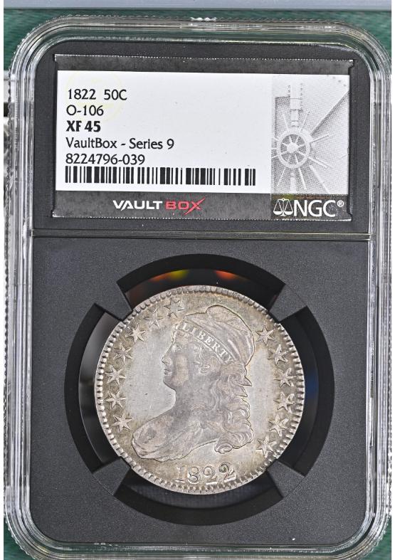 1822 O-106 50C NGC XF45 FRONT