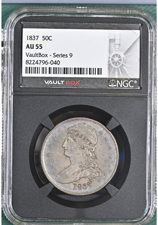 1837 50C NGC AU55 FRONT