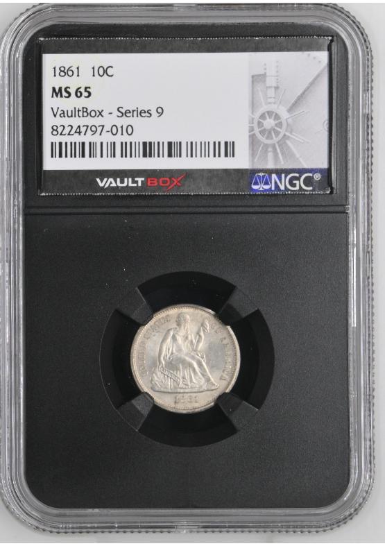 1861 10C NGC MS65 FRONT