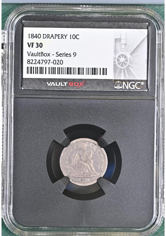 1840 DRAPERY 10C NGC VF30 FRONT