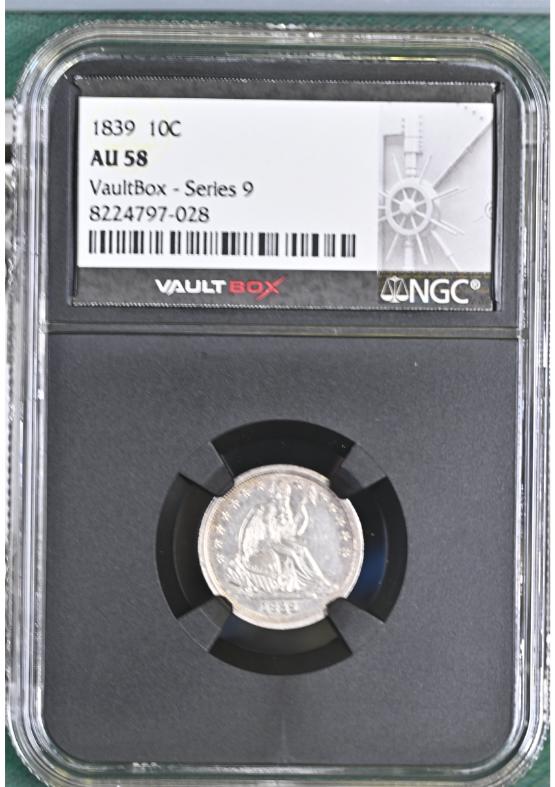 1839 10C NGC AU58 FRONT