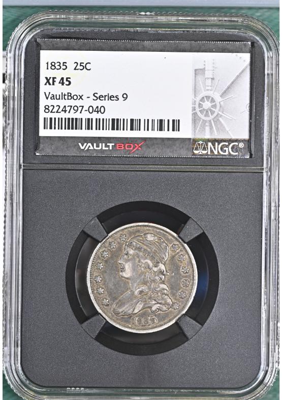 1835 25C NGC XF45 FRONT
