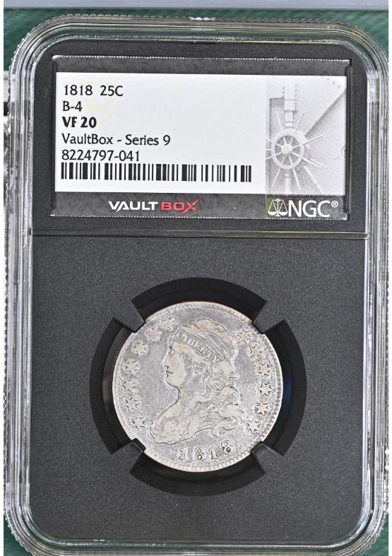1818 B-4 25C NGC VF20 FRONT