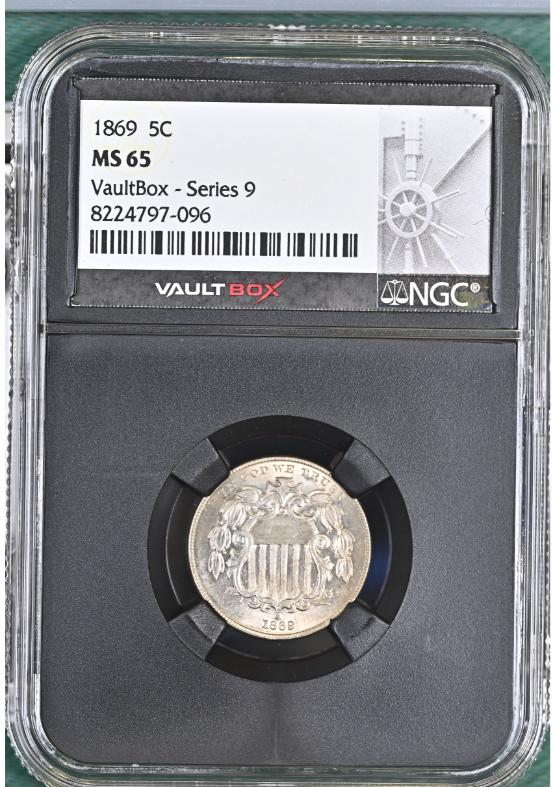 1869 5C NGC MS65 FRONT