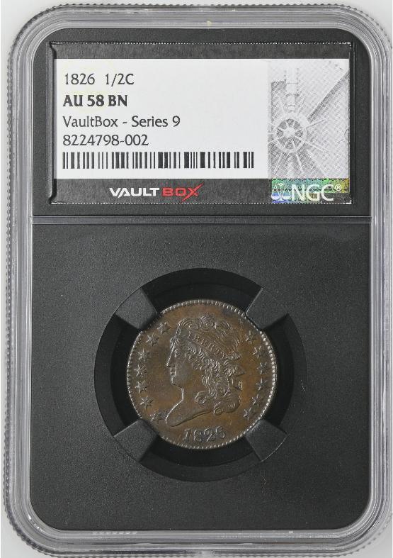 1826 1/2C NGC AU58BN FRONT