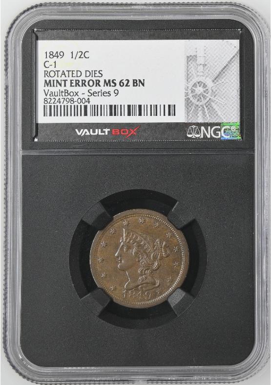 1849 C-1 1/2C NGC MS62BN FRONT