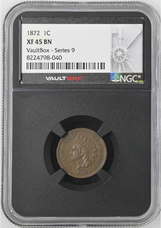 1872 1C NGC XF45BN FRONT