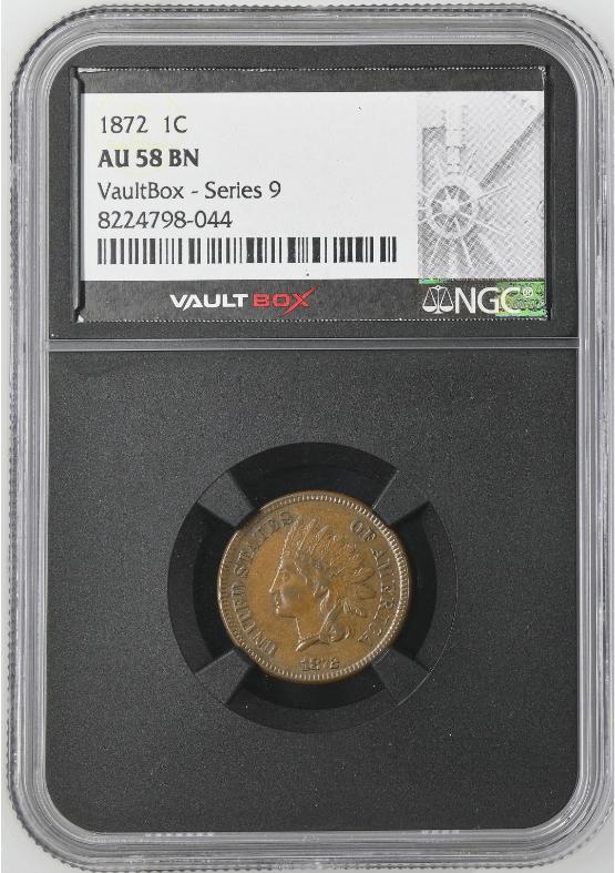 1872 1C NGC AU58BN FRONT