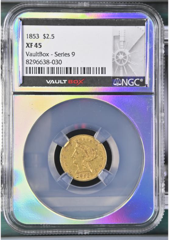 1853 G$2.5 NGC XF45 FRONT