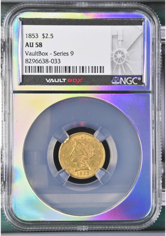 1853 G$2.5 NGC AU58 FRONT