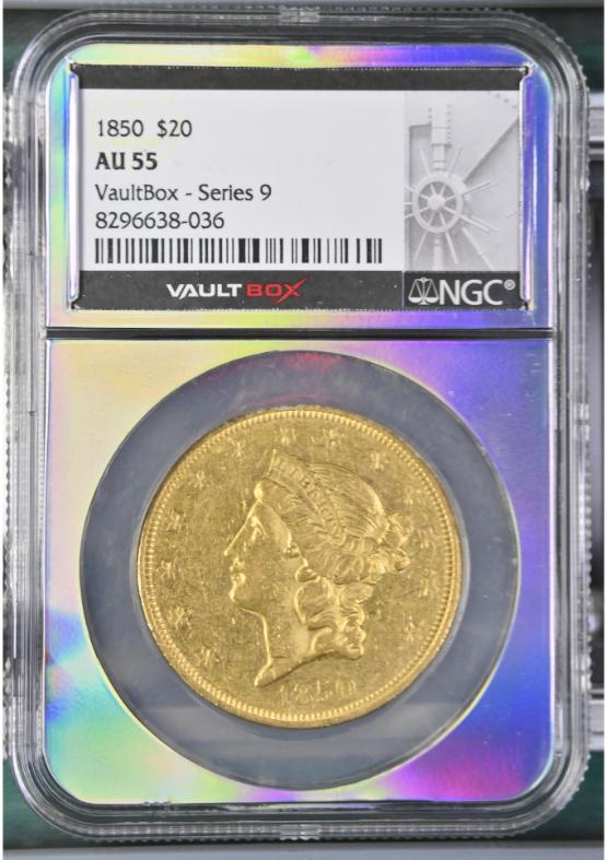 1850 G$20 NGC AU55 FRONT