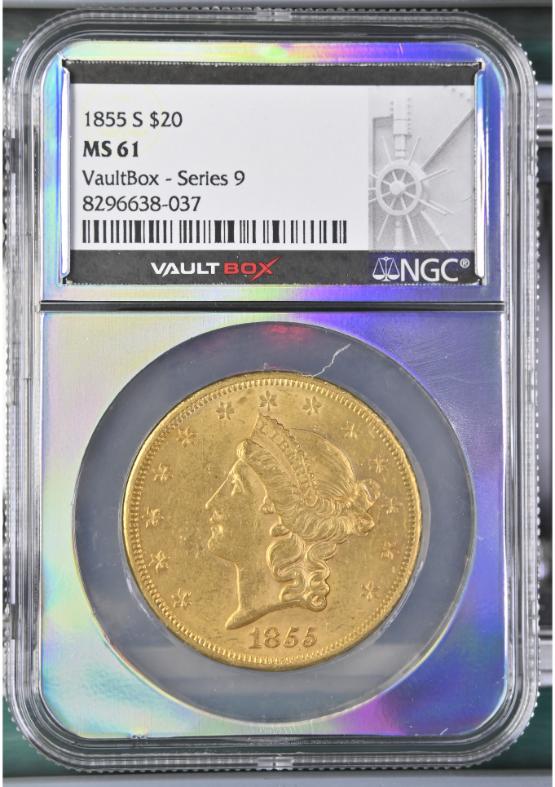 1855-S G$20 NGC MS61 FRONT
