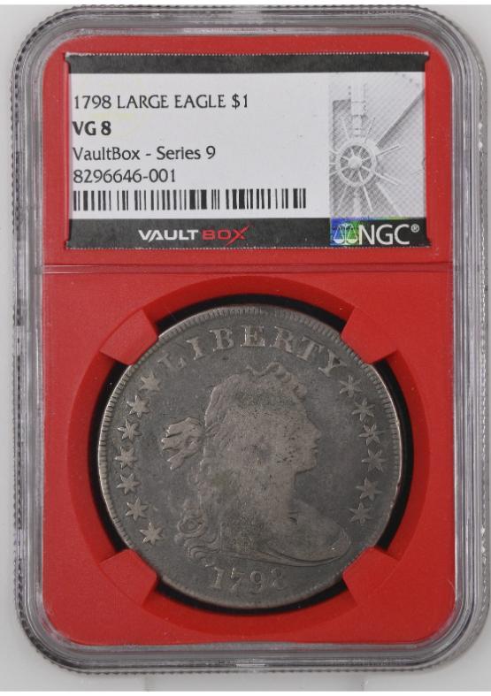 1798 LARGE EAGLE $1 NGC VG8 FRONT