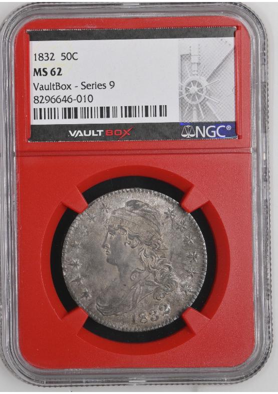 1832 SMALL LETTERS 50C NGC MS62 FRONT