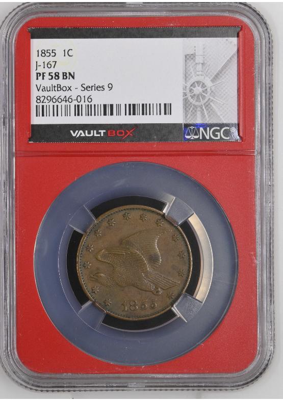 1855 J-167 ORIGINAL 1C NGC PR58BN FRONT