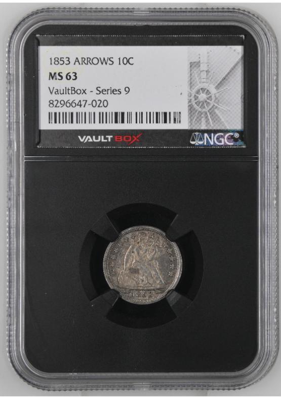1853 ARROWS 10C NGC MS63 FRONT