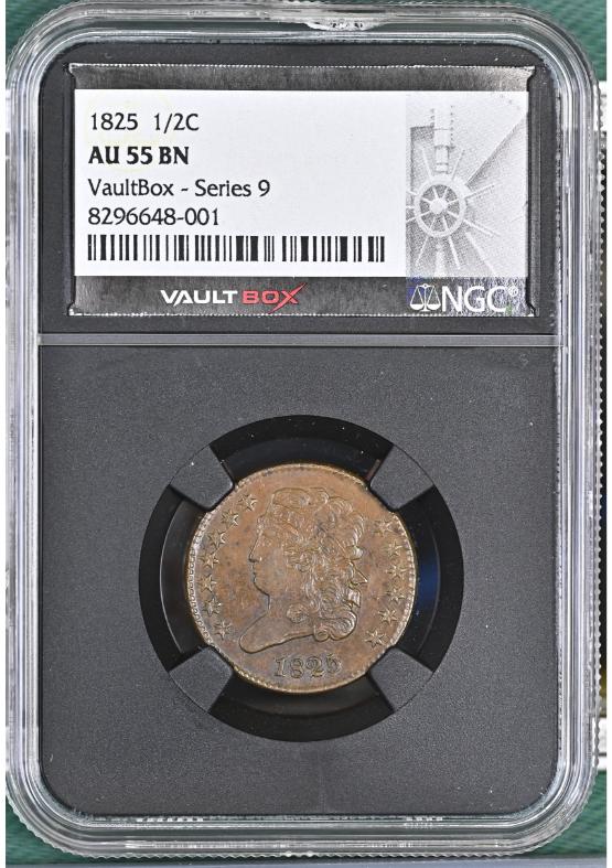 1825 1/2C NGC AU55BN FRONT