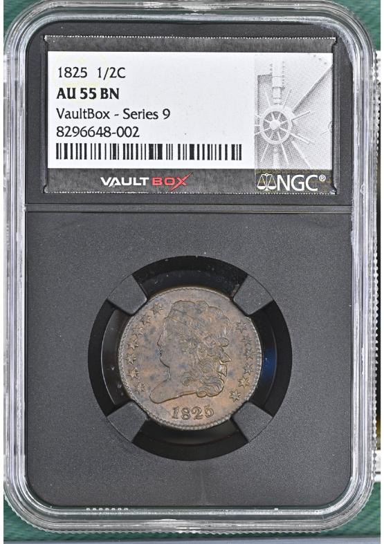 1825 1/2C NGC AU55BN FRONT