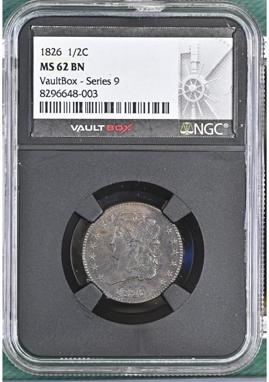 1826 1/2C NGC MS62BN FRONT