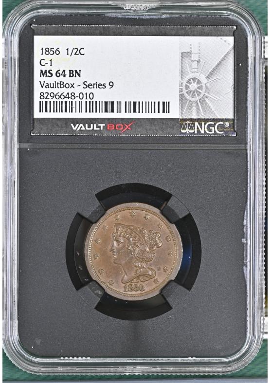 1856 C-1 1/2C NGC MS64BN FRONT